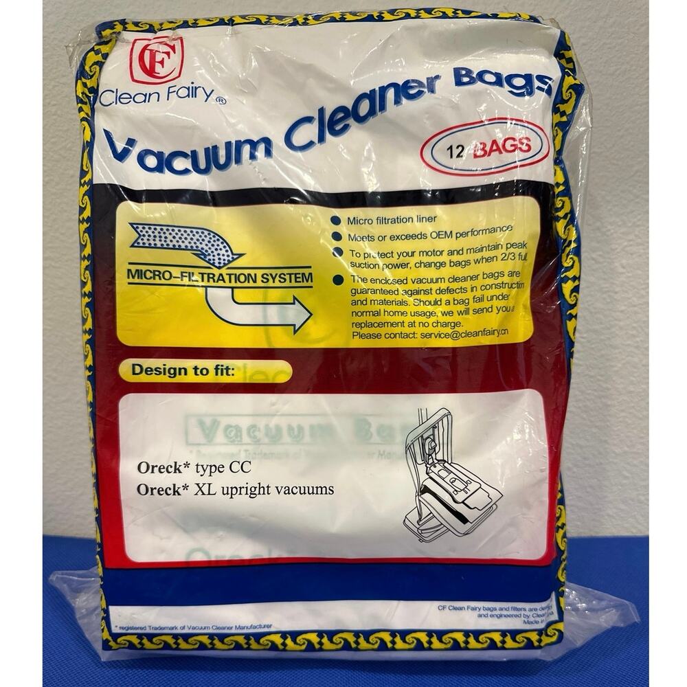 Clean Fairy Vacuum Cleaner Bags Micro Filtration System by Oreck Type CC